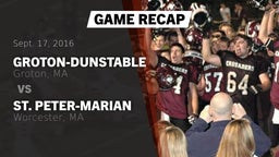 Recap: Groton-Dunstable  vs. St. Peter-Marian  2016