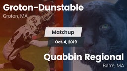 Matchup: Groton-Dunstable vs. Quabbin Regional  2019