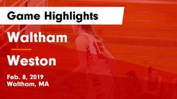 Waltham  vs Weston Game Highlights - Feb. 8, 2019