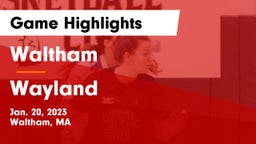 Waltham  vs Wayland  Game Highlights - Jan. 20, 2023