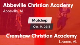 Matchup: Abbeville Christian  vs. Crenshaw Christian Academy  2016