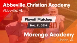 Matchup: Abbeville Christian  vs. Marengo Academy  2016