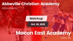 Matchup: Abbeville Christian  vs. Macon East Academy  2018