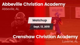 Matchup: Abbeville Christian  vs. Crenshaw Christian Academy  2019