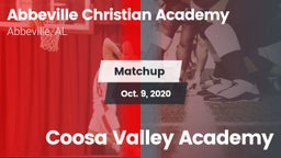Matchup: Abbeville Christian  vs. Coosa Valley Academy 2020