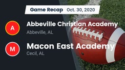 Recap: Abbeville Christian Academy  vs. Macon East Academy  2020