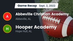 Recap: Abbeville Christian Academy  vs. Hooper Academy  2022