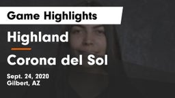 Highland  vs Corona del Sol  Game Highlights - Sept. 24, 2020