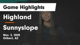 Highland  vs Sunnyslope  Game Highlights - Nov. 3, 2020