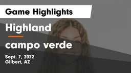 Highland  vs campo verde Game Highlights - Sept. 7, 2022