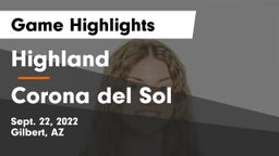 Highland  vs Corona del Sol  Game Highlights - Sept. 22, 2022