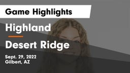 Highland  vs Desert Ridge  Game Highlights - Sept. 29, 2022