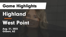 Highland  vs West Point  Game Highlights - Aug. 31, 2023