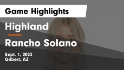 Highland  vs Rancho Solano  Game Highlights - Sept. 1, 2023