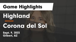 Highland  vs Corona del Sol  Game Highlights - Sept. 9, 2023