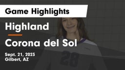 Highland  vs Corona del Sol  Game Highlights - Sept. 21, 2023