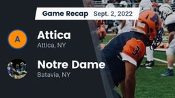 Recap: Attica  vs. Notre Dame  2022