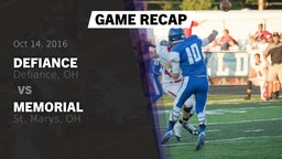 Recap: Defiance  vs. Memorial  2016