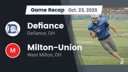Recap: Defiance  vs. Milton-Union  2020