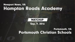 Matchup: Hampton Roads Academ vs. Portsmouth Christian Schools 2016