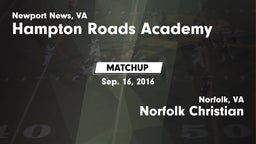 Matchup: Hampton Roads Academ vs. Norfolk Christian  2016