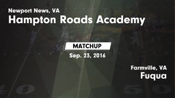 Matchup: Hampton Roads Academ vs. Fuqua  2016