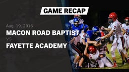 Recap: Macon Road Baptist  vs. Fayette Academy  2016
