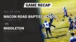 Recap: Macon Road Baptist School vs. Middleton  2016