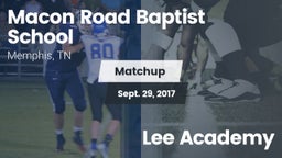 Matchup: Macon Road Baptist vs. Lee Academy 2017