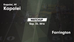 Matchup: Kapolei vs. Farrington  2016