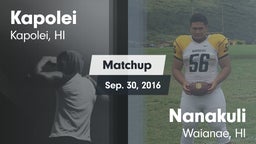 Matchup: Kapolei vs. Nanakuli  2016