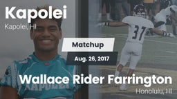 Matchup: Kapolei vs. Wallace Rider Farrington 2017