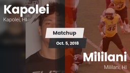 Matchup: Kapolei vs. Mililani  2018