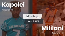Matchup: Kapolei vs. Mililani  2019
