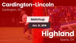 Matchup: Cardington-Lincoln vs. Highland  2016