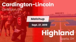Matchup: Cardington-Lincoln vs. Highland  2019