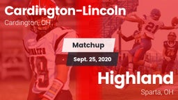 Matchup: Cardington-Lincoln vs. Highland  2020