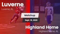 Matchup: Luverne vs. Highland Home  2020