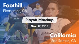 Matchup: Foothill vs. California  2016