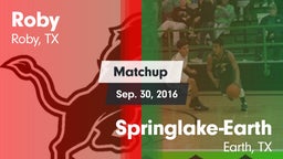 Matchup: Roby vs. Springlake-Earth  2016