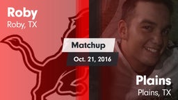 Matchup: Roby vs. Plains  2016