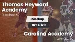 Matchup: Heyward Academy vs. Carolina Academy  2018