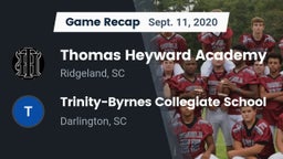 Recap: Thomas Heyward Academy  vs. Trinity-Byrnes Collegiate School 2020