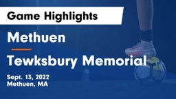 Methuen  vs Tewksbury Memorial Game Highlights - Sept. 13, 2022