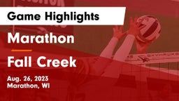 Marathon  vs Fall Creek  Game Highlights - Aug. 26, 2023