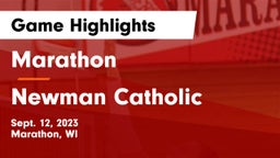 Marathon  vs Newman Catholic  Game Highlights - Sept. 12, 2023
