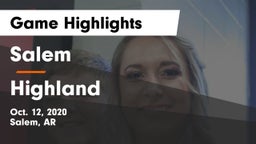 Salem  vs Highland  Game Highlights - Oct. 12, 2020