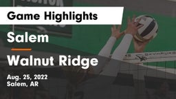Salem  vs Walnut Ridge  Game Highlights - Aug. 25, 2022