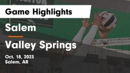 Salem  vs Valley Springs  Game Highlights - Oct. 18, 2023