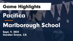 Pacifica  vs Marlborough School Game Highlights - Sept. 9, 2022